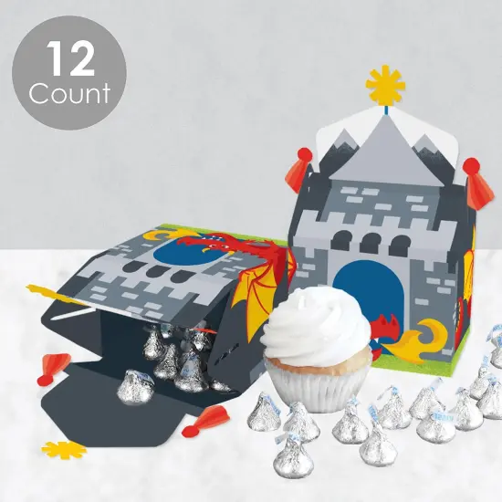 Big Dot of Happiness Calling All Knights and Dragons - Treat Box Party Favors - Medieval Party or Birthday Party Goodie Gable Boxes - Set of 12 {4}
