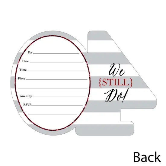 Big Dot of Happiness We Still Do - 40th Wedding Anniversary - Shaped Fill-in Invites - Anniversary Party Invitation Cards with Envelopes - Set of 12 {4}