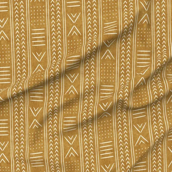 Various Fabrics by the Yard or Fat Quarter Geometric Stripe Mustard Gold Weathered Look Southwestern Boho Tribal Inspired Modern Farmhouse Custom Printed Fabric by Spoonflower {6}