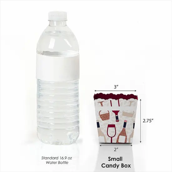 Big Dot of Happiness But First, Wine - Party Mini Favor Boxes - Wine Tasting Party Treat Candy Boxes - Set of 12 {3}