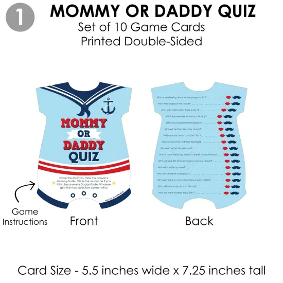 Big Dot of Happiness Ahoy It's a Boy - 4 Baby Shower Games - 10 Cards Each - Gamerific Bundle {6}