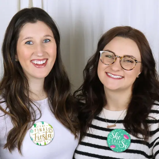 Big Dot of Happiness Final Fiesta - 3 inch Last Fiesta Bachelorette Party Badge - Pinback Buttons - Set of 8 {6}