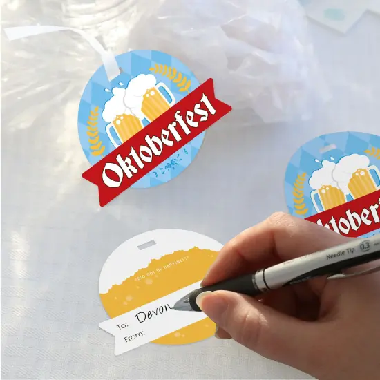 Big Dot of Happiness Oktoberfest - Beer Festival Clear Goodie Favor Bags - Treat Bags With Tags - Set of 12 {4}
