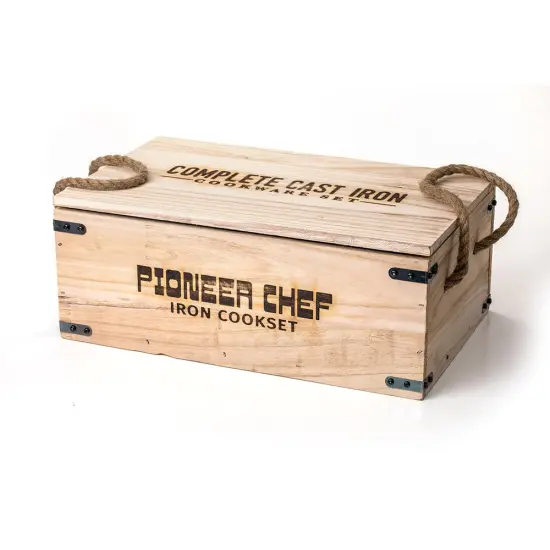 Lehman's Campfire Cookware Set, Cast Iron Stew Pot, Skillet, Dutch Oven with Rack and Lid Lifter, Reversible Grill and Scrubbers {4}