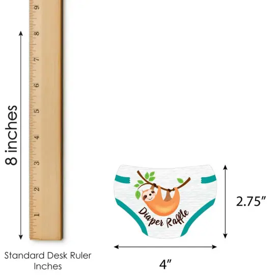 Big Dot of Happiness Let's Hang - Sloth - Diaper Shaped Raffle Ticket Inserts - Baby Shower Activities - Diaper Raffle Game - Set of 24 {4}
