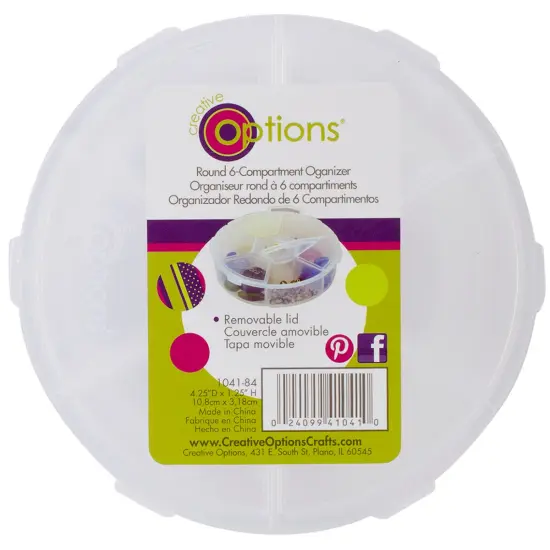 Creative Options Round Accessory Organizer-4.25"X4.25"X1.25" Clear {1}