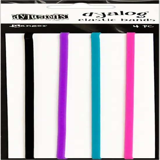 Dyan Reaveley's Dylusions Dyalog Notebook Elastic Bands-4/Pkg {1}