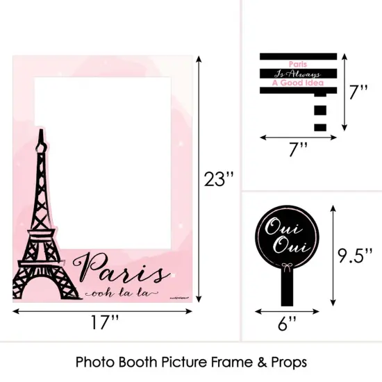 Big Dot of Happiness Paris, Ooh La La - Paris Themed Party Selfie Photo Booth Picture Frame and Props - Printed on Sturdy Material {6}