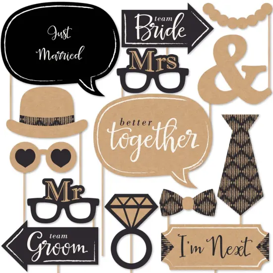 Big Dot of Happiness Better Together - Wedding Photo Booth Props Kit - 20 Count {1}