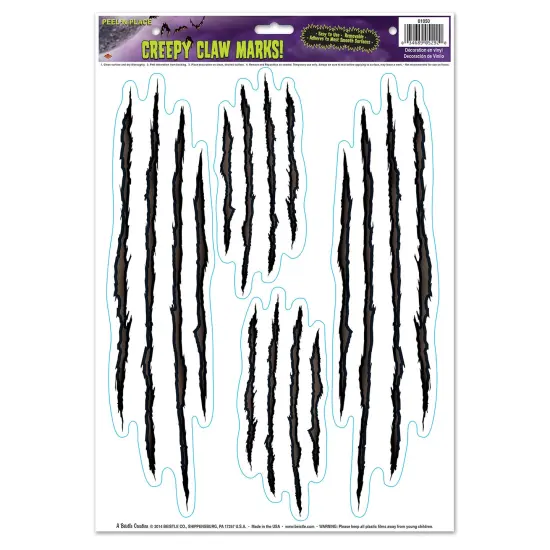 Beistle - Creepy Claw Marks! Peel 'N Place - 12" x 17" Sh - 12 Pack {1}