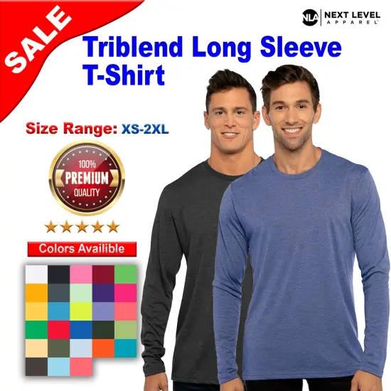 Next Level&reg; Triblend Crew Neck Long Sleeve T-Shirt Premium Heather {2}