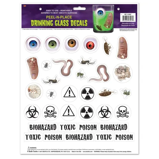 Beistle - Drinking Glass Decals Peel 'N Place - 12" x 15" Sh - 12 Pack {1}