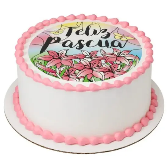 Feliz Pascua Easter Edible Cake Image PhotoCake {2}