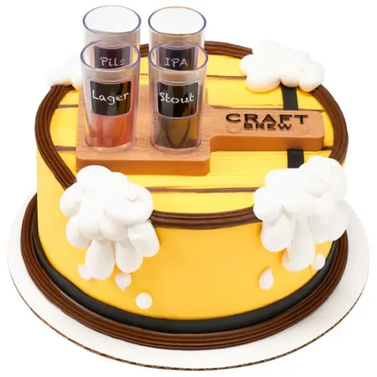 Craft Brew Flight with paddle Bourbon Beer Tap shot glasses Set Cake Kit {3}
