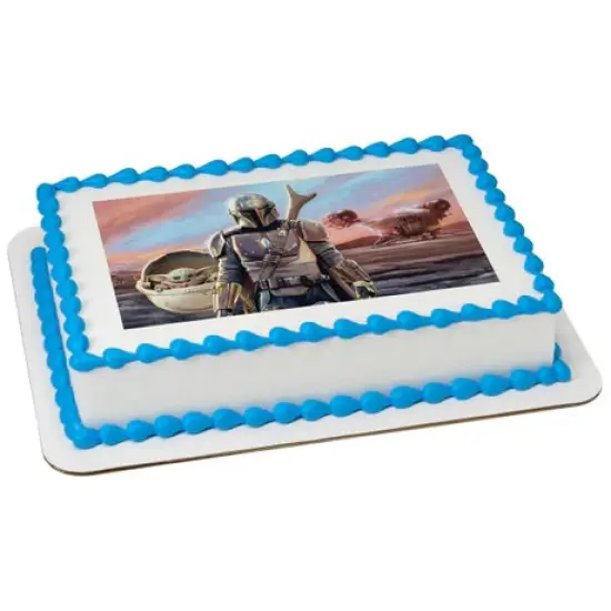 Star Wars The Mandalorian & The Bounty Edible Cake Image PhotoCake&reg; {1}