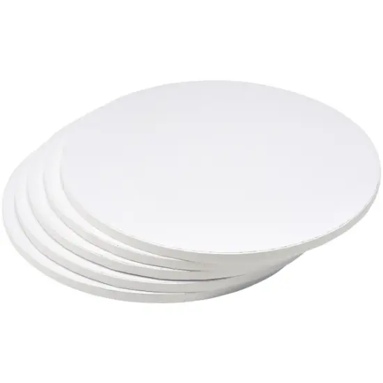 14" Round White Foil Cake Board 5ct {2}