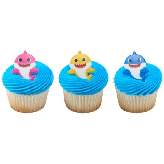 Baby Shark Mommy, Daddy and Baby Cupcake Cake Decorating Rings 12 set {2}