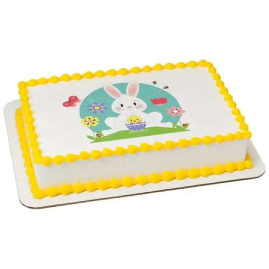 Bunny And Chick Easter Edible Cake Image PhotoCake {1}