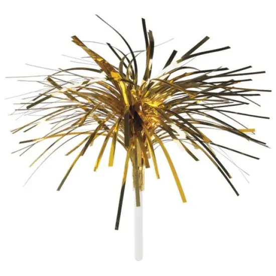 Gold Spray Mylar Celebration cake and cupcakes picks - set of 6 {2}