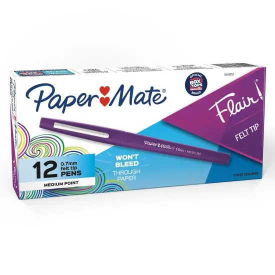 Flair Pens, Medium, Purple, Box of 12 {1}