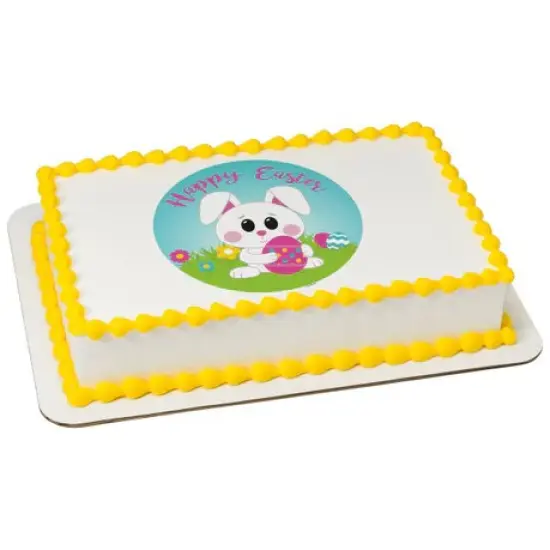Happy Easter Bunny Edible Cake Image PhotoCake {1}