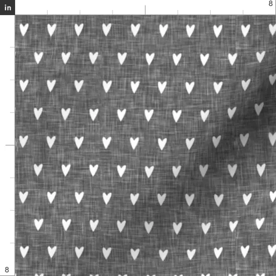 Various Fabrics by the Yard or Fat Quarter Hearts Gray Valentines Day Valentine Monochrome Cute Little Small Custom Printed Fabric by Spoonflower {4}