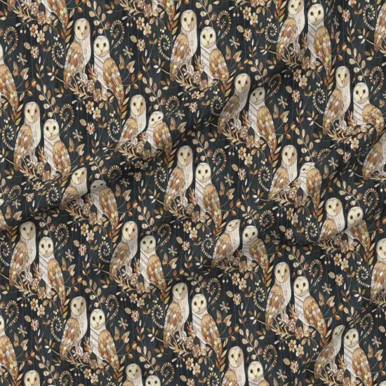 Various Fabrics by the Yard or Fat Quarter Barn Owl Collage Large Owls Wood Nature Night Modern Farmhouse Custom Printed Fabric by Spoonflower {6}