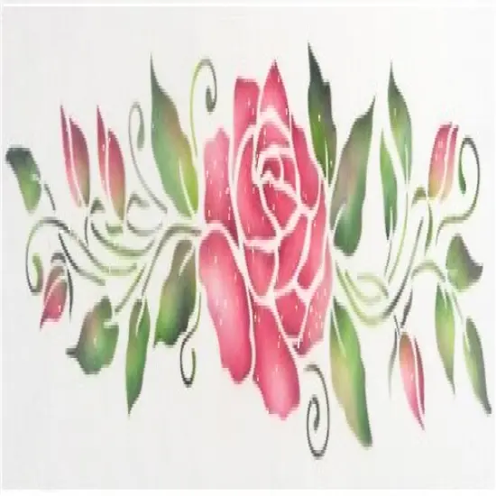 Rose Cake Stencil Tier #2 | C562 by Designer Stencils | Cake Decorating Tools | Baking Stencils for Royal Icing, Airbrush, Dusting Powder | Reusable Plastic Food Grade Stencil for Cakes | Easy to Use & Clean Cake Stencil {2}
