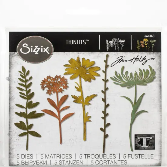 Sizzix Thinlits Dies By Tim Holtz-Wildflower Stems #1 {1}