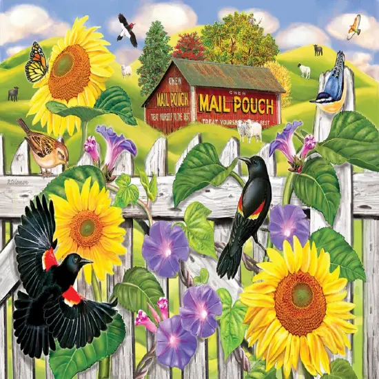 Sunsout Sunflowers and Blackbirds 1000 pc Jigsaw Puzzle 68464 {1}