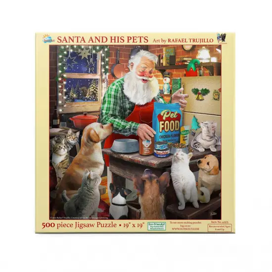 Sunsout Santa and His Pets 500 pc Christmas Jigsaw Puzzle 42373 {4}