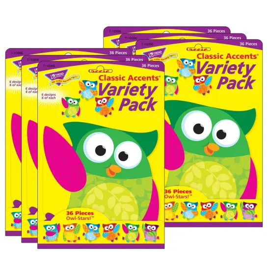 Owl-Stars!&reg; Classic Accents&reg; Variety Pack, 36 Per Pack, 3 Packs {1}