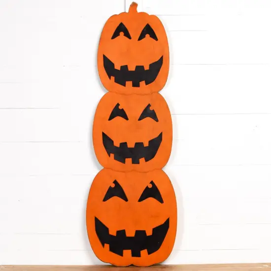 47" Tall Stacked Pumpkins porch Sign {2}