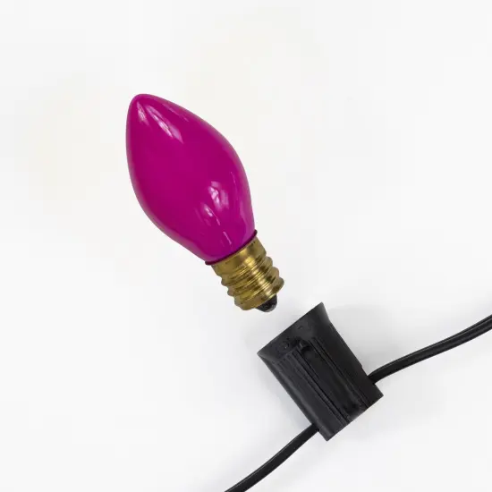 Northlight Opaque C7 Incandescent Christmas Replacement Bulbs - Pink - Pack of 25 {5}