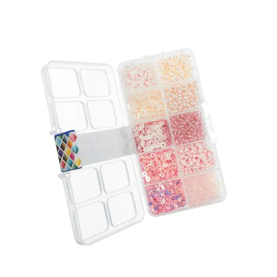 John Bead 10 Types Mix Sequins & Beads Kit Pink {2}