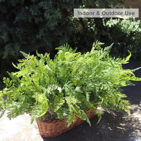 12-Pack: 17" UV Leather Leaf Bush with Lifelike Fronds, Floral Home by Artificial Flowers {4}