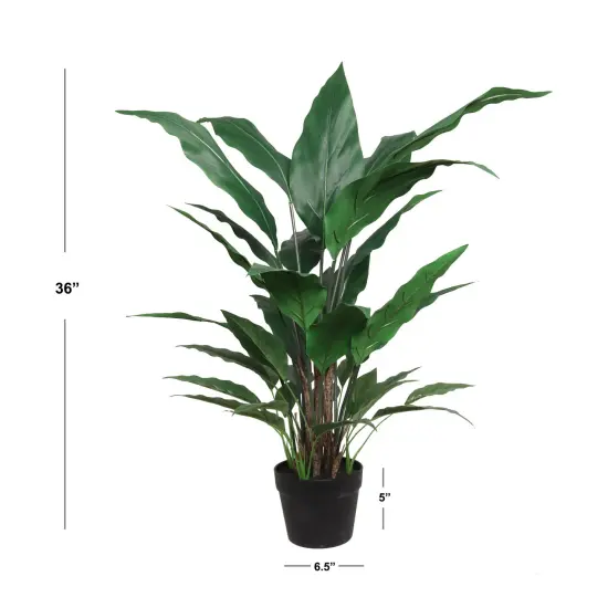 3ft Artificial Green Spathiphyllum Plant - 36 Lifelike Silk Leaves, Indoor Decoration, Home & Office Display - Year-Round Decorative Accent, Floral Home by Artificial Flowers {2}