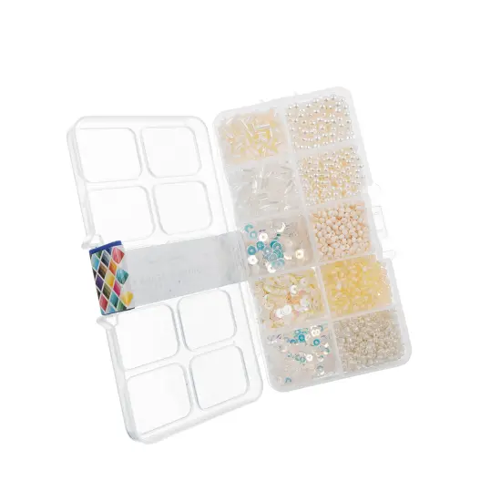 John Bead 10 Types Mix Sequins & Beads Kit Beige {2}