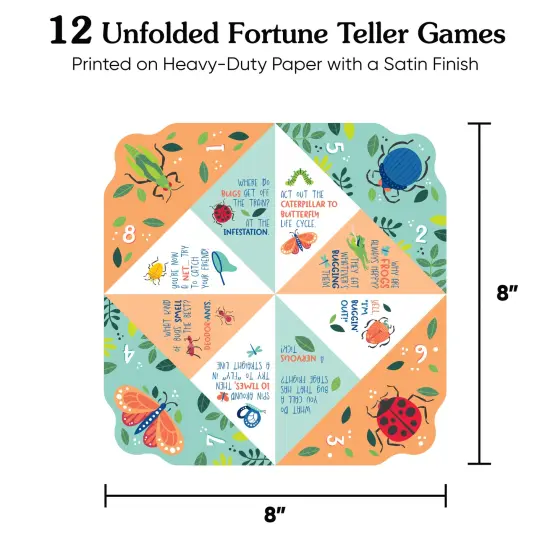 Big Dot of Happiness Buggin' Out - Bugs Birthday Party Cootie Catcher Game - Jokes and Dares Fortune Tellers - Set of 12 {5}