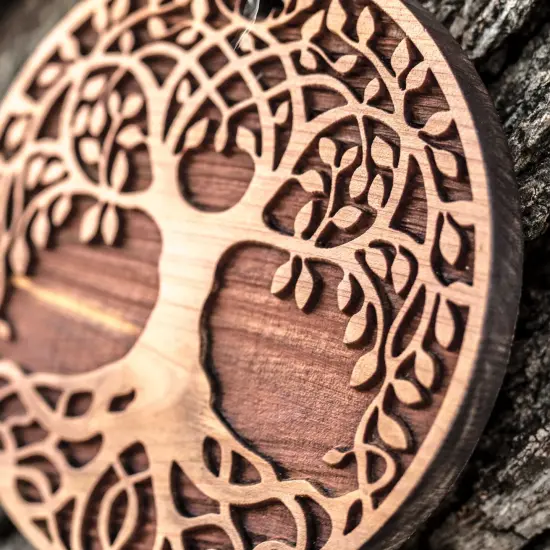 Celtic Tree of Life - Raw Cedar Ornament 3x3in {2}