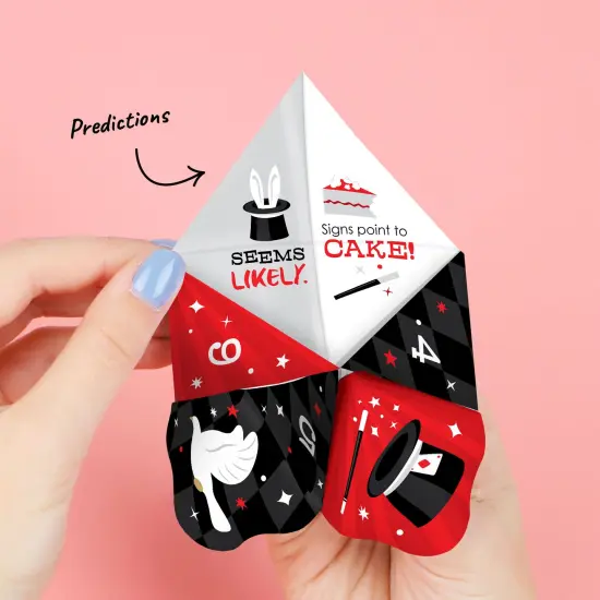 Big Dot of Happiness Ta-Da, Magic Show - Magical Birthday Party Cootie Catcher Game - Jokes and Dares Fortune Tellers - Set of 12 {4}