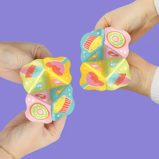 Big Dot of Happiness Bright Valentine - Happy Valentine's Day Party Cootie Catcher Game - Valentine Jokes for Kids Fortune Tellers - Set of 12 {3}