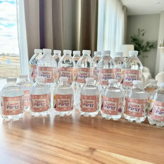 Big Dot of Happiness Pajama Slumber Party - Girls Sleepover Birthday Party Water Bottle Sticker Labels - Set of 20 {3}