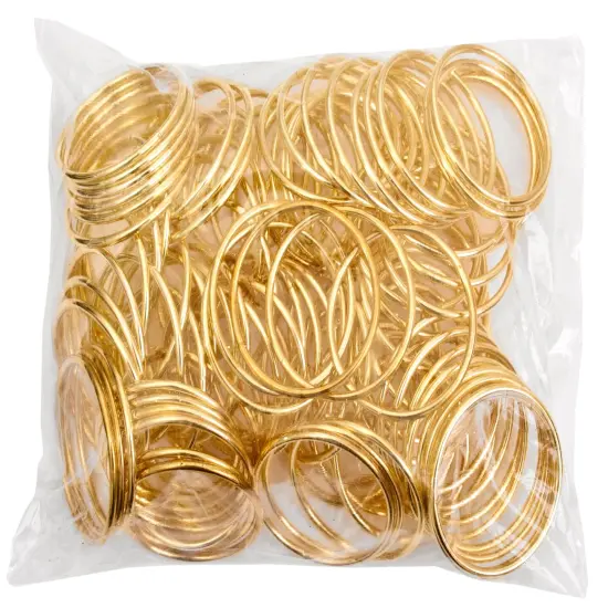 John Bead 1.5" Brass Metal Rings, 100pcs {4}