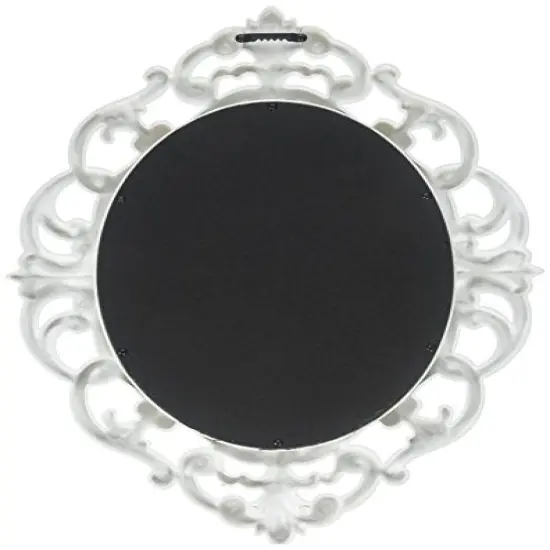 11.5 x 15 Inch Kole Imports Oval Vintage Wall Mirror, White {3}