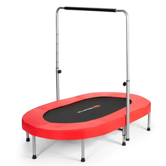 2-Person Foldable Mini Kids Fitness Rebounder Trampoline Red {3}
