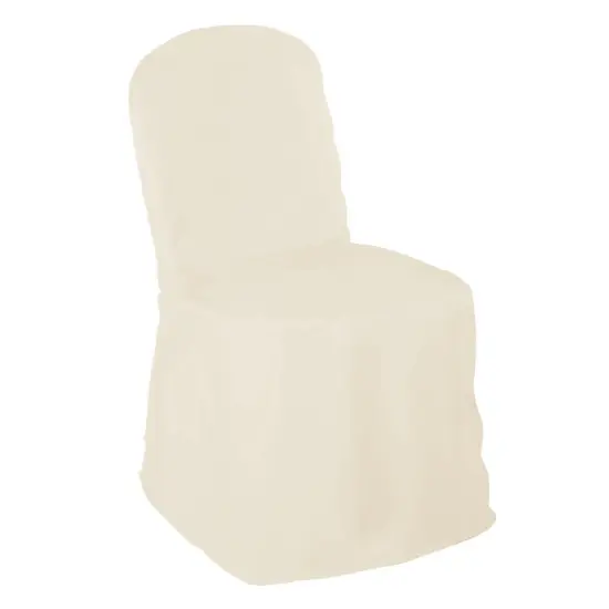 Set of 10 Polyester Chair Covers for Weddings/Parties Ivory {1}