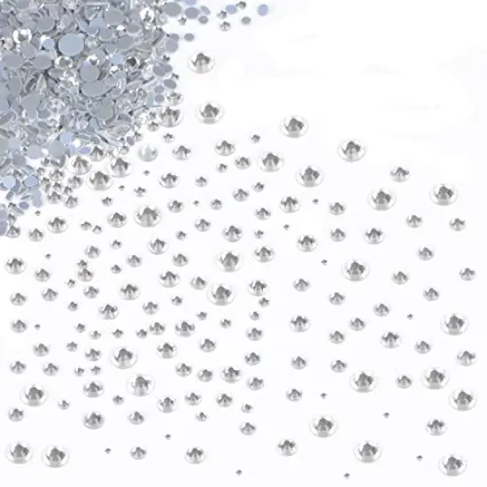 6800 Pieces+ Flatback Glass Hotfix Iron On Rhinestones Crystal for DIY Making with 1 Tweezer & 1 Picking Pen for Shoes, Clothes, Face Art, Bags, Manicure (Clear Crystal, 6-Sizes) {4}
