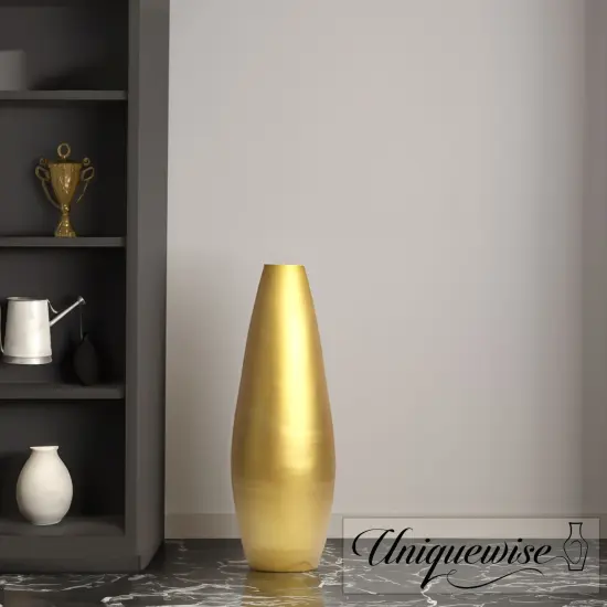 31.5" Spun Bamboo Tall Floor Vase - Sleek Metallic Finish, Elegant Home Decoration, Modern Accent Piece, Living Room Decor, Handcrafted Bamboo Art, Contemporary Interior Design, Unique Tall Vase Set of 3 {11}