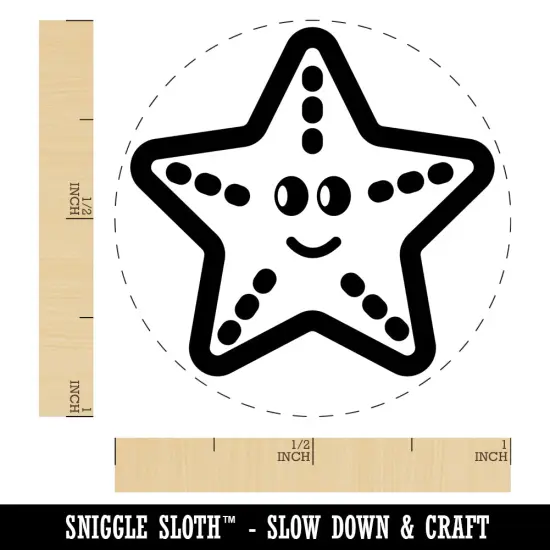 Starfish Doodle Self-Inking Rubber Stamp for Stamping Crafting Planners Lime Green {1}